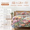 thumbnail image 6 of Queen 4 Piece Bedding Set Watercolor Tulips Lavender Peony Butterfly Soft Breathable Duvet Cover and Pillowcase, Summer Rustic Garden Duvet Cover Set Bed Sheets for Bedroom Dormitory Guest Room, 6 of 9