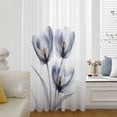 thumbnail image 6 of Light Grey Tulip Sheer Curtains 45 Inches Long, Rustic Elegant Floral Botanical Light Filering Curtains, Breathable Simi Curtain Privacy Drapes for Kitchen Bathroom Lightweight Small Window Treatment, 6 of 9