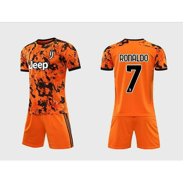Nueva camiseta de fútbol para niños 2021/2022 7 # Ronaldo 10 # Dybala, camisetas de fútbol, conjunto de pantalones cortos, tallas juveniles-7 naranja-26 BmatwkZeng Bmatwk Jersey