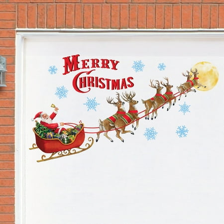 Santa S Sleigh Garage Door Magnets Outdoor Decoration Merry