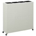 thumbnail image 1 of vidaXL Garden Raised Bed with 4 Pots 80x22x79 cm Poly Rattan White, 1 of 5