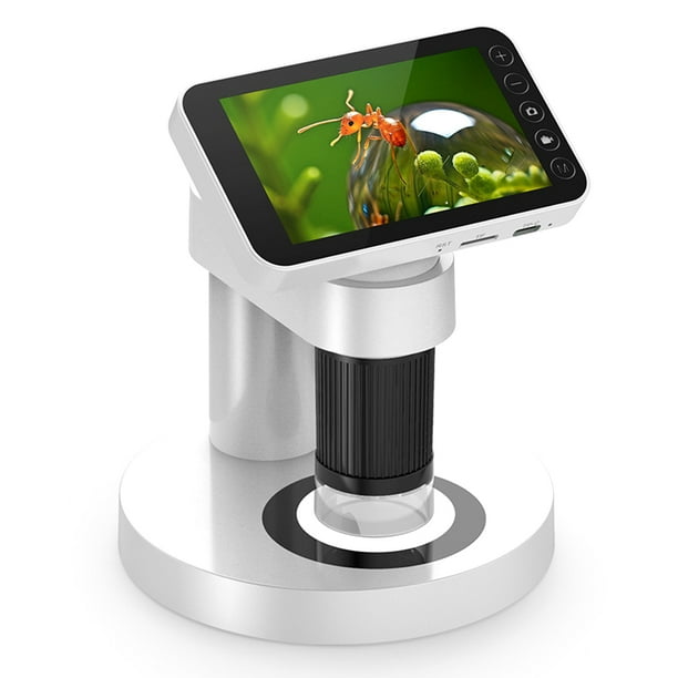 Microscopio óptico portátil profesional con aumento de 1000X, pantalla a color TFT de 4,0 pulgadas, kit de experimentos científicos versátil para estudiantes de primaria y secundaria