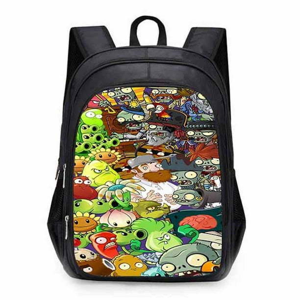 Mochila Oxford de tela Oxford con dibujos animados de Plants vs Zombies para niños