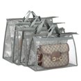 thumbnail image 1 of Paquete de 4 bolsas para el polvo para bolsos, organizador de almacenamiento transparente para bolsos (4 tamaños, 4 unidades), 1 of 8