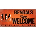 thumbnail image 2 of Cincinnati Bengals 6" x 12" Fans Welcome Sign, 2 of 6