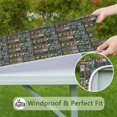 thumbnail image 6 of Multicolor Bigfoot and Text Pattern Square Fitted Tablecloth with Elastic Edge,Square Table Cover,Washable Elastic Table Cover for Home Kitchen Party Decor 36"x36", 6 of 6