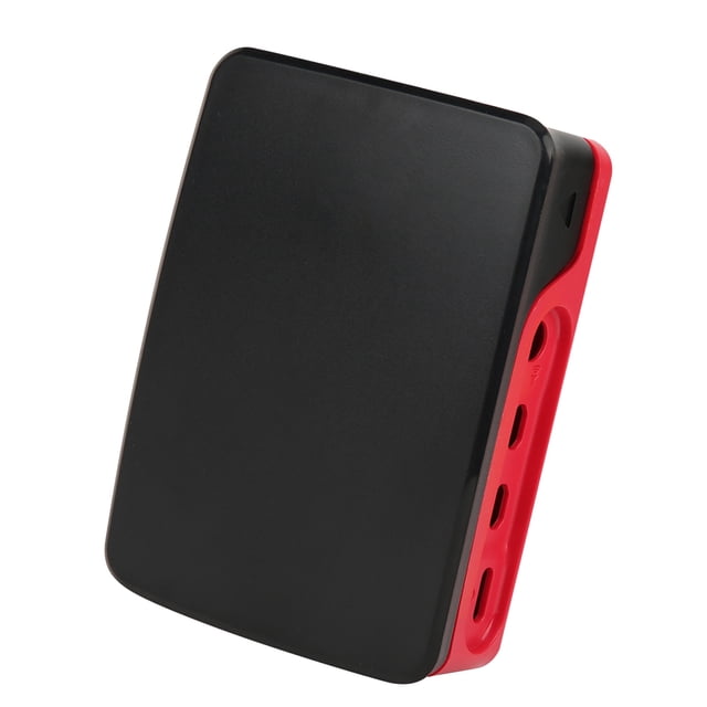 Durable ABS Protective Case with Snap-Fit Design for Raspberry Pi 4B – High-Temperature & Corrosion Resistant, Black Red (Optional Colors Available)