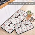 thumbnail image 5 of 2-Piece Kitchen Rugs Set Non-Slip Mats Carpet Floor for Kitchen, Bathroom (19.7"x27.6" & 19.7"x47.2") Reindeer Pattern, 5 of 7