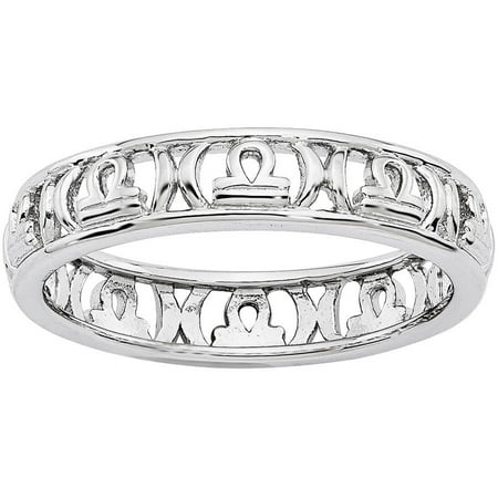 Stackable Expressions Sterling Silver Libra Zodiac Ring