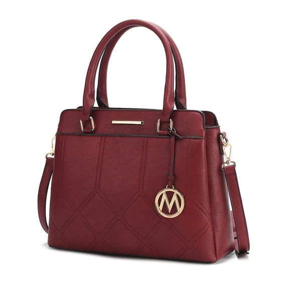 MKF Collection Elodie Triple Compartment Women's Tote Bag, Stylish Shoulder Purse Handbag by Mia K - Burgundy