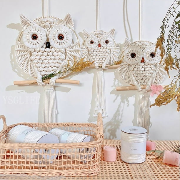 JRZDFXS - 2 Piezas De Macramé De Búho Para Colgar En La Pared, Tapiz Bohemio Tejido A Mano, Decoración Del Hogar Para Sala De Estar, Dormitorio, Habitación De Los Niños, Fiesta