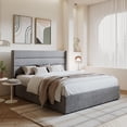 thumbnail image 6 of Amolife Queen Size Bed Frame, Lift Up Storage Platform Bed with Fabric Upholstered Panel Wingback Headboard, Light Gray, 6 of 13