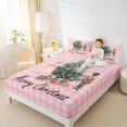 thumbnail image 4 of Homewish Merry Xmas Twin Sheet Sets,Rustic Western Nutcracker Twin Fitted Sheet,Cartoon Christmas Tree Flat Sheet For Girl Kids,Microfiber Bedroom Decor,3-Piece, 4 of 7