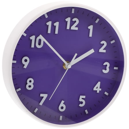 10.5 Inch Silent Round Wall Clock, Multi-Color Plastic Frame, Display for Home and Office