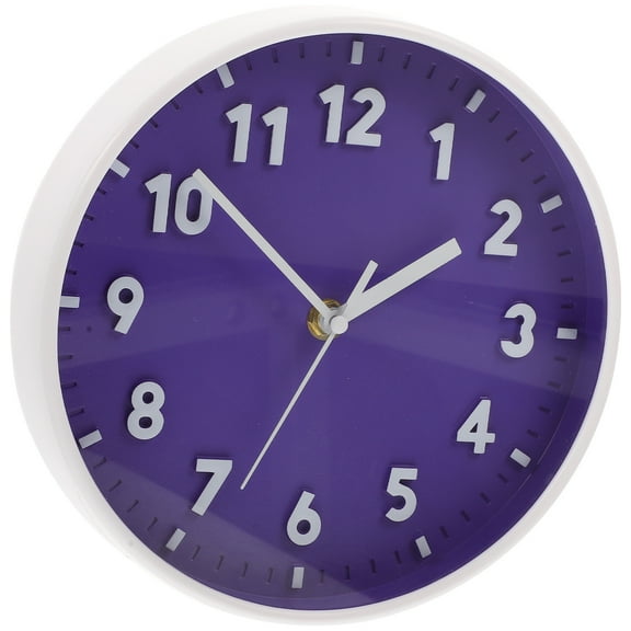 10.5 Inch Silent Round Wall Clock, Multi-Color Plastic Frame, Display for Home and Office