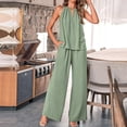 thumbnail image 5 of NMMUED Two Piece Sets for Women Pants Sets Women 2 Piece Outfits Womens Linen Set Lounge Sets for Women Linen Outfits Women 2 Piece, Green L, 5 of 9