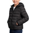 thumbnail image 2 of BXJX Boys Puffer Hooded Jackets, Zip up Lightweight Long Sleeve Warm Outerwear with Pockets Black Size 7-8 T, 2 of 7