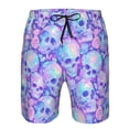 thumbnail image 3 of Vsdgher Blue Skull Daisy Men's Beach Shorts, Surfing shorts, Swim trunks, Quick Dry Swim Trunks for Surfing Beach Fun -Medium, 3 of 6