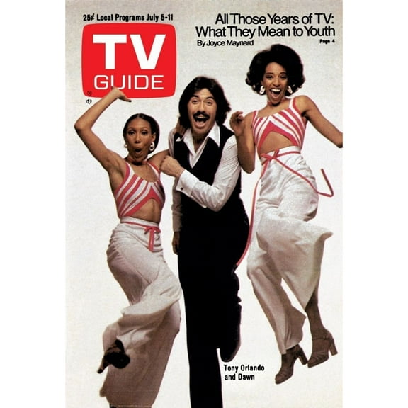 Tony Orlando And Dawn, From Left: Telma Hopkins, Tony Orlando, Joyce Vincent Wilson, Tv Guide Cover, July 5-11, 1975. Tv Guide/Courtesy Everett Collection Poster Print (8 x 10)