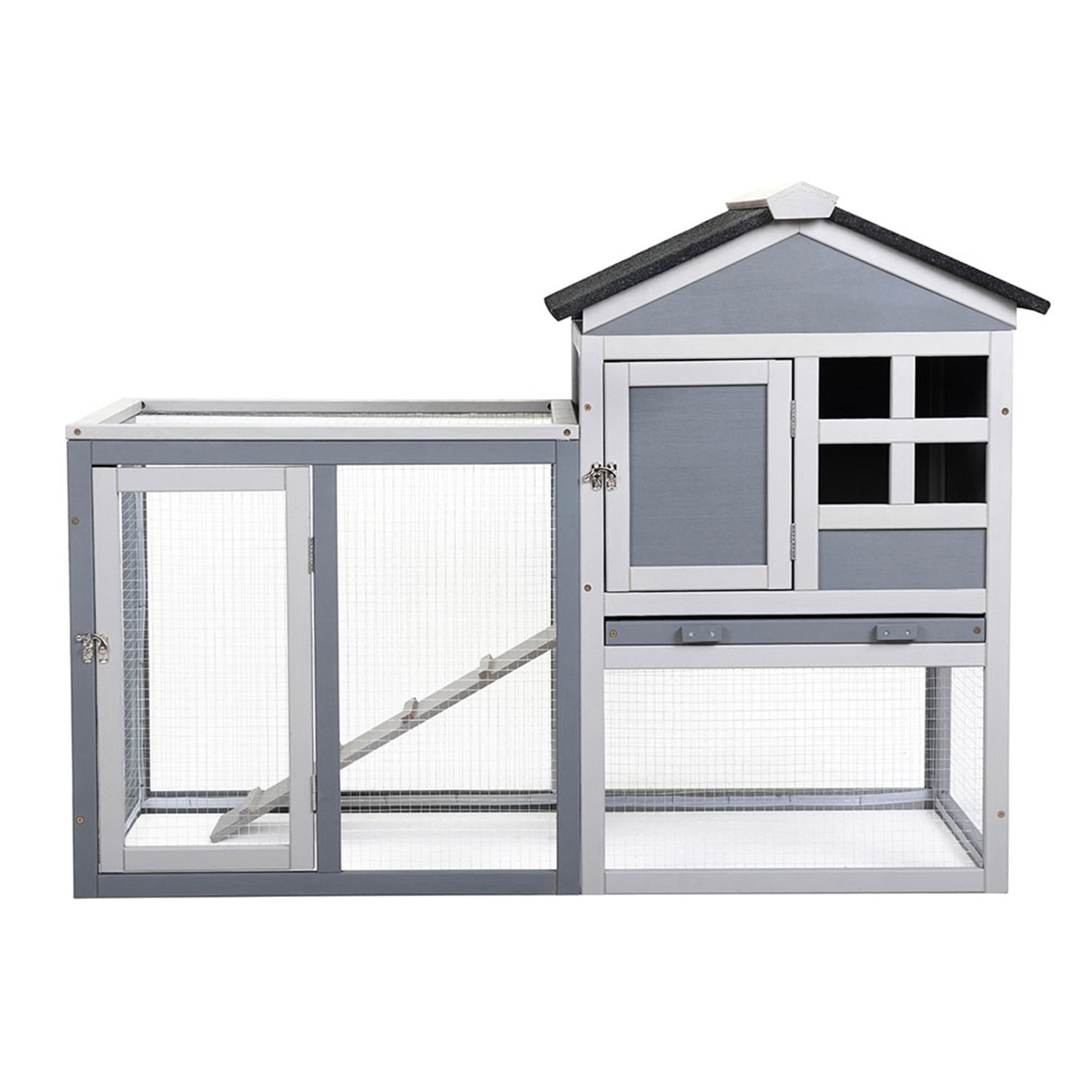 Canddidliike 48in Outdoor Waterproof Rabbit Hutch Wooden Guinea Pig Pet House in Gray Canddidliike 48in Outdoor Waterproof Rabbit Hutch Wooden Guinea Pig Pet House in Gray