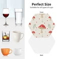 thumbnail image 6 of Naloa Flat Mushrooms Leather Coasters for Drinks, Durable Drink Coasters 4 Set for Tabletop Protection, Luxurious Home Décor and Housewarming Gift ( {designName})Hexagon, 6 of 6