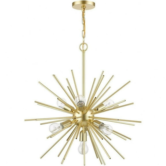 7 Light Pendant in Sculptural Style-26.5 inches Tall and 25 inches Wide-Soft Gold/Polished Brass Finish Bailey Street Home 218-Bel-4829103