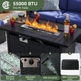 thumbnail image 4 of Aoxun 8 Piece Patio Furniture Set with 44” Fire Pit Table Wicker Rattan Patio Sectional Sofa Set Outdoor Seating Furniture with Thickened Cushion, Navy Blue, 4 of 7