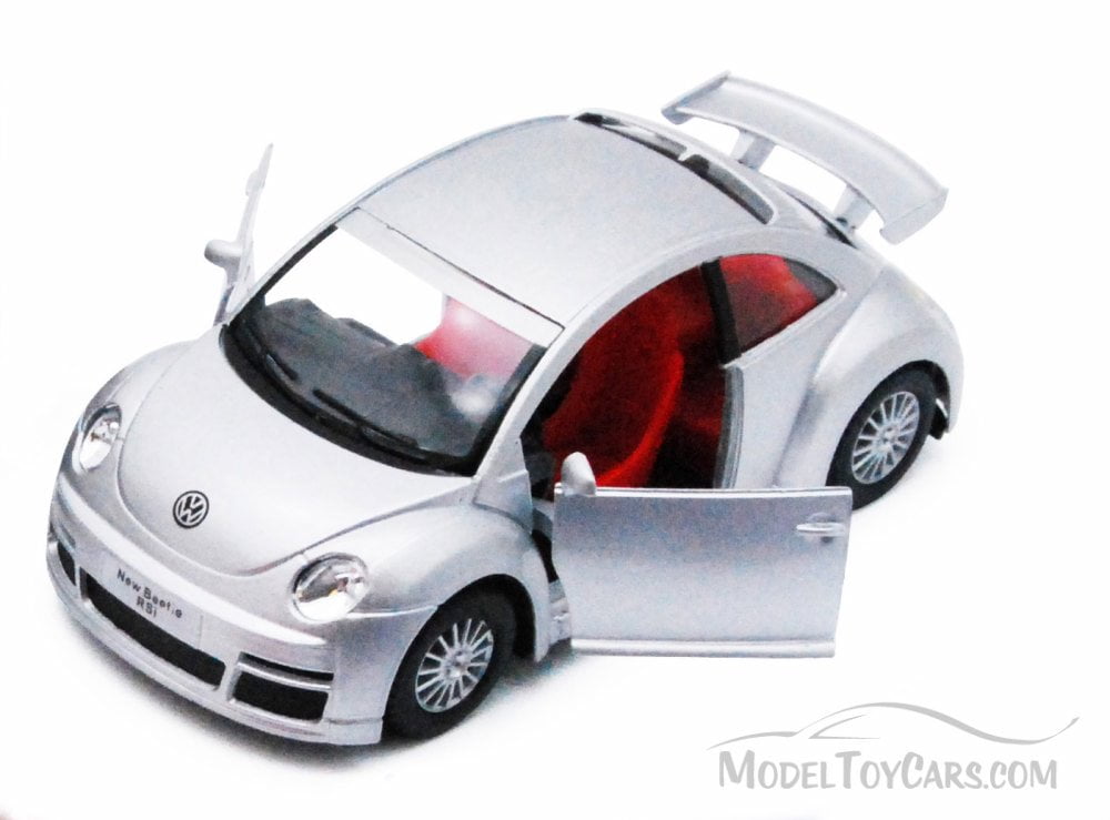 Volkswagen new beetle with surf board in silver Diecast 1:32 V.W 