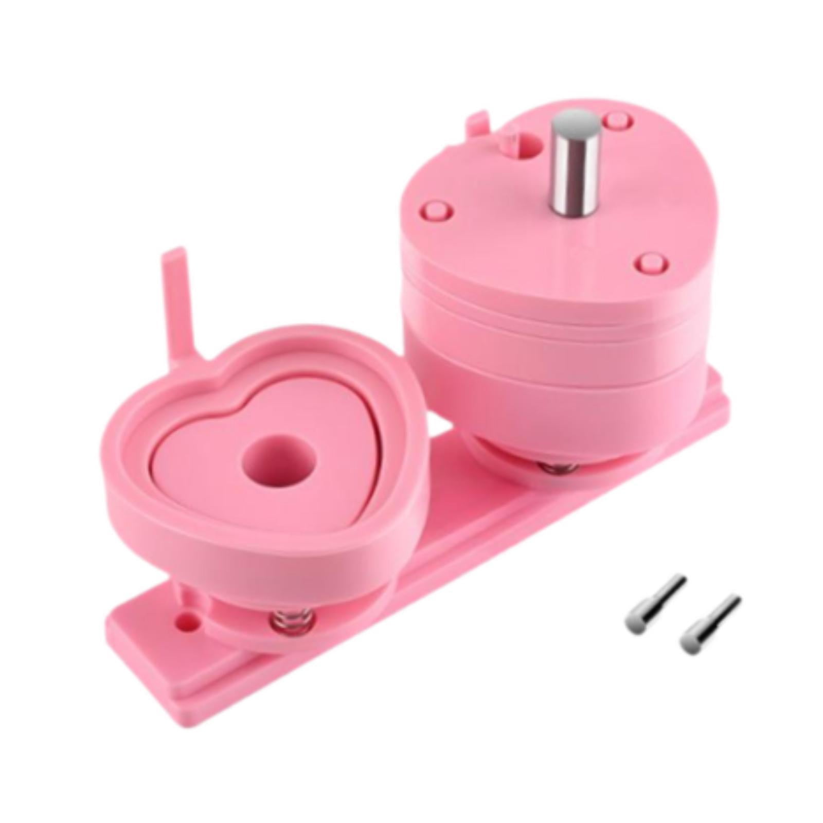 FVDPWYE ABS Plastic Badge Maker Die Mold Kit for Button Badge Press Machine and Creative Pink