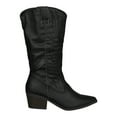 thumbnail image 2 of Women Leatherette Western Stitch Pointy Toe Mid Calf Boots 18270, 2 of 8