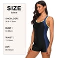 thumbnail image 2 of Trajes de baño de una pieza para mujer, trajes de baño deportivos Boyleg, trajes de baño deportivos de cobertura total, traje de baño de regazo, negro, 2 of 7
