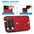thumbnail image 6 of Nalacover Case for iPhone 15 Plus Wallet Case with Loop Finger Strap Hidden Card Slots Holder, Premium PU Leather + TPU Shockproof Lens Protection Cover for iPhone 15 Plus, Red, 6 of 7