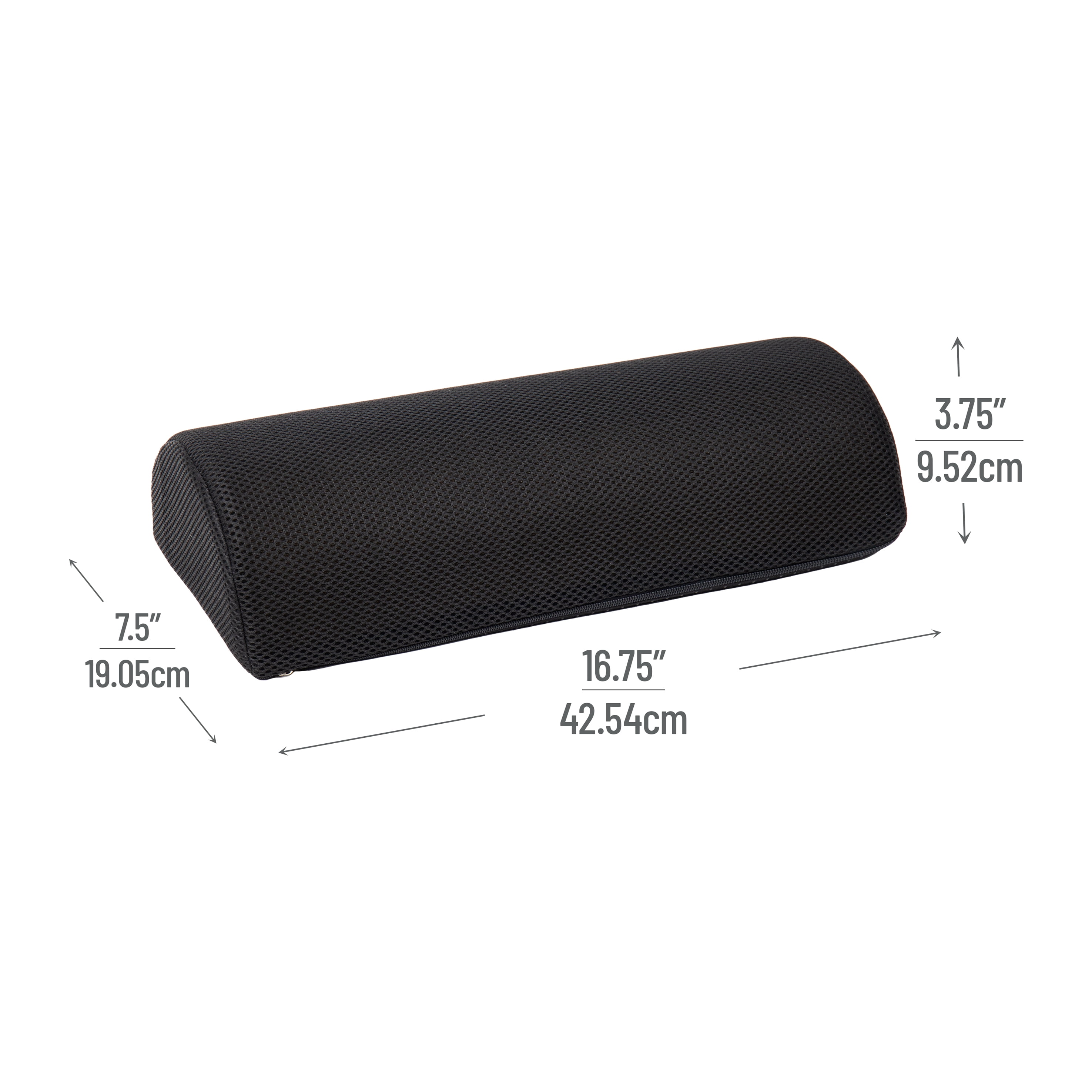 Mind Reader Foot Rest, Under Desk at Work, Ergonomic, Office, Foam, 7.5"L x 16.75"W x 3.75"H, Black