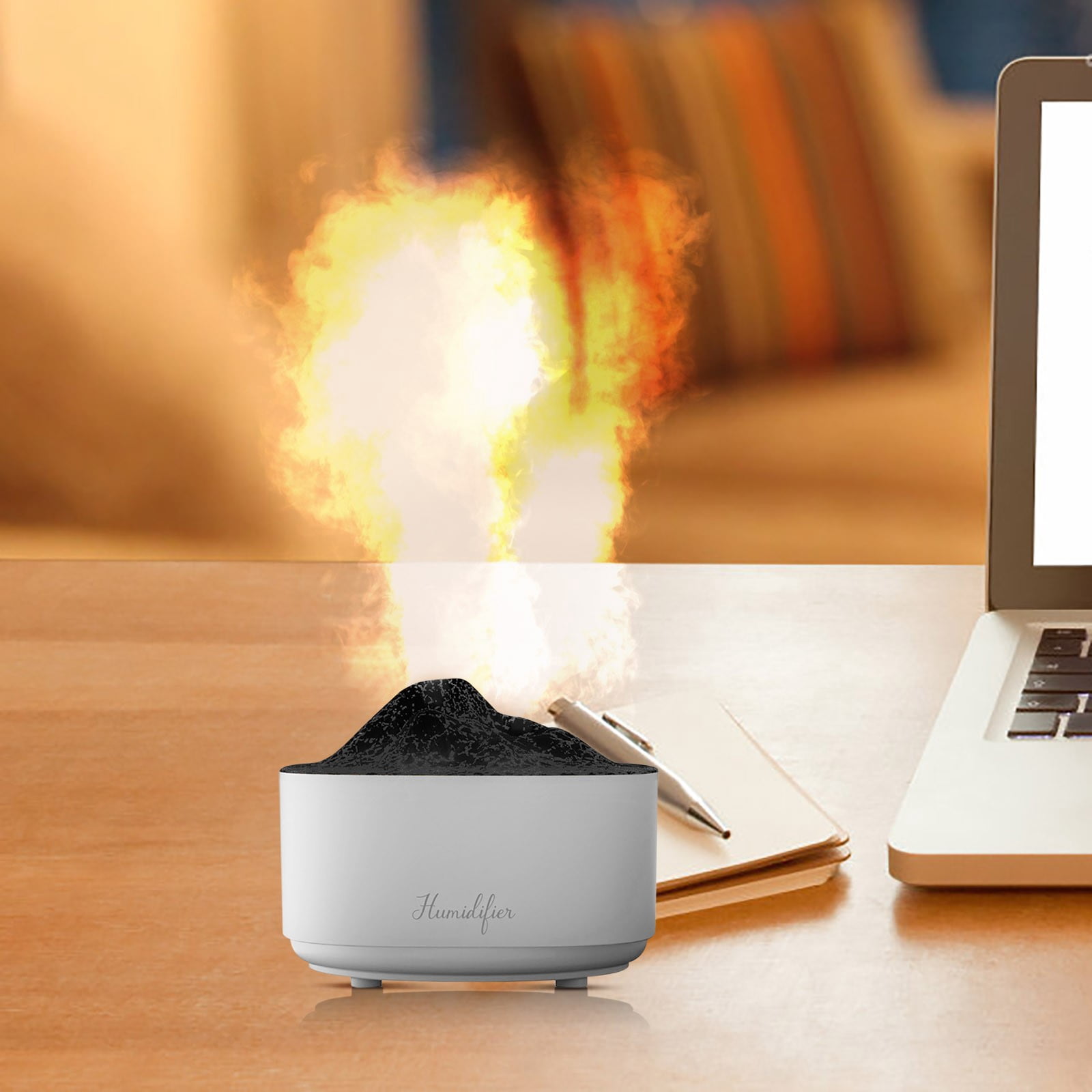 IFNWSV New Home Volcano Aromatherapy Machine Multi-function Flame Humidifier Large Capacity Large Fogs Volume Diffuser,1500ml