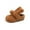 Brown, variant on GJSYRH Girls Thick Sole Fuzzy Slippers, Cute Lined Closed, Winter Warm House Shoes Beige 3-3.5 Years