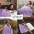 thumbnail image 6 of Purple White Throw Blankets, Abstract Modern Brush Strokes Soft Fleece Blanket Decorative for Home Sofa Couch Chair Living Bedroom, 30x40 Inches,, 6 of 9