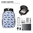 thumbnail image 4 of Uemuo Whale Printed Durable 17-inch Student Backpack - Lightweight, Waterproof, Adjustable Straps, Ideal for School, Work, Travel, 4 of 5