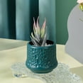 thumbnail image 2 of 3.4x3.4x2.9in Plastic Glazed Vase - Mini Cube Flower Pot for TV Cabinet Decor, Dried Flower Arrangement, Navy Imitation Ceramic Centerpiece, 2 of 6