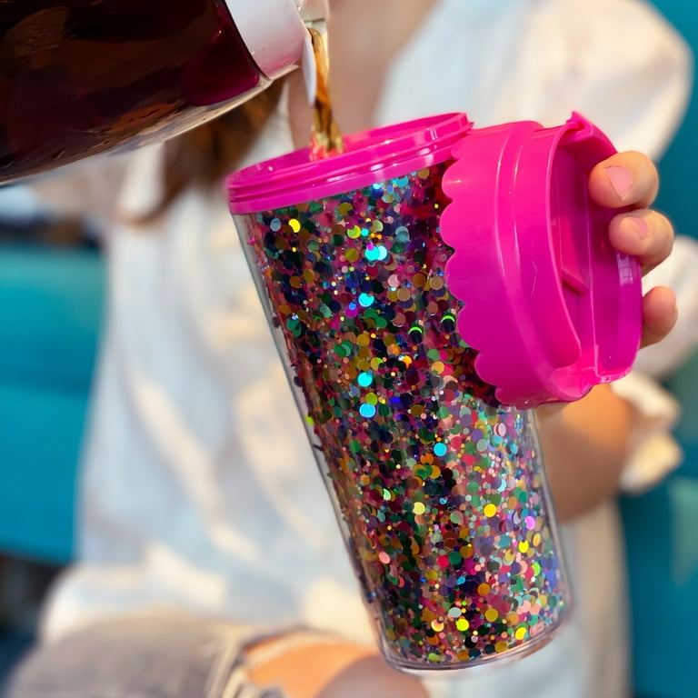 NEW SET/3 GLITTER STACK CONTAINERS 1 CUP & LIDS BPA FREE GLAM UP