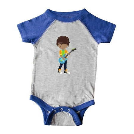 

Inktastic African American Boy Rock Boy Boy Playing Guitar Gift Baby Boy Bodysuit