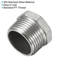 thumbnail image 4 of Uxcell 1 PT Male to 1/4 PT Female 304 Stainless Steel Pipe Fitting Reducing Hex Bushing 2 Pack, 4 of 6
