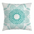 thumbnail image 1 of Arabesque Throw Pillow Cushion Cover, Persian Style Oriental Floral Pattern with Middle Eastern Authentic Bohemian Effects, Decorative Square Accent Pillow Case, 18 X 18 Inches, Seafoam, by Ambesonne, 1 of 2