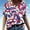2# White summer tops 2023 women, variant on Dyegold Summer Tops for Women 2023, Patriotic Shirts For Women Summer Casual American Flag Tshirt Short Sleeve V Neck Loose Tops Independence Day Blouse