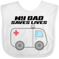 thumbnail image 3 of Inktastic My Dad Saves Lives Ambulance Boys or Girls Baby Bib, 3 of 4