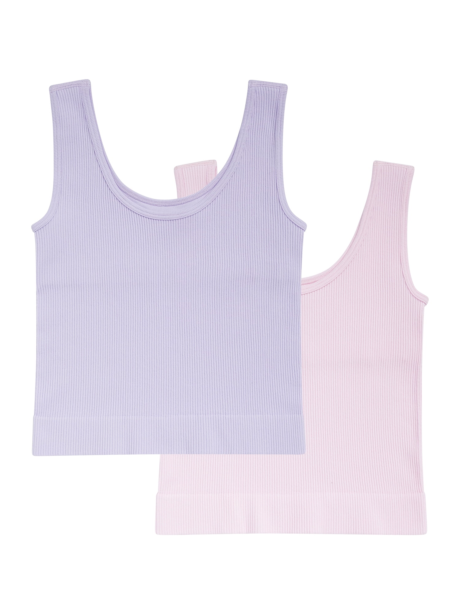 Athletic Works Girl's Ribbed Tank, 2-Pack, Sizes 4-18