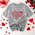 thumbnail image 1 of Offres de Vacances Iumwxz Chemises de la Saint-Valentin Tunique Plissée Décontractée Hauts pour Femmes Imprimé Joyeuse Saint-Valentin Hauts Col Rond Manches Courtes T-Shirts pour Femmes Confortables Fête, 1 of 4