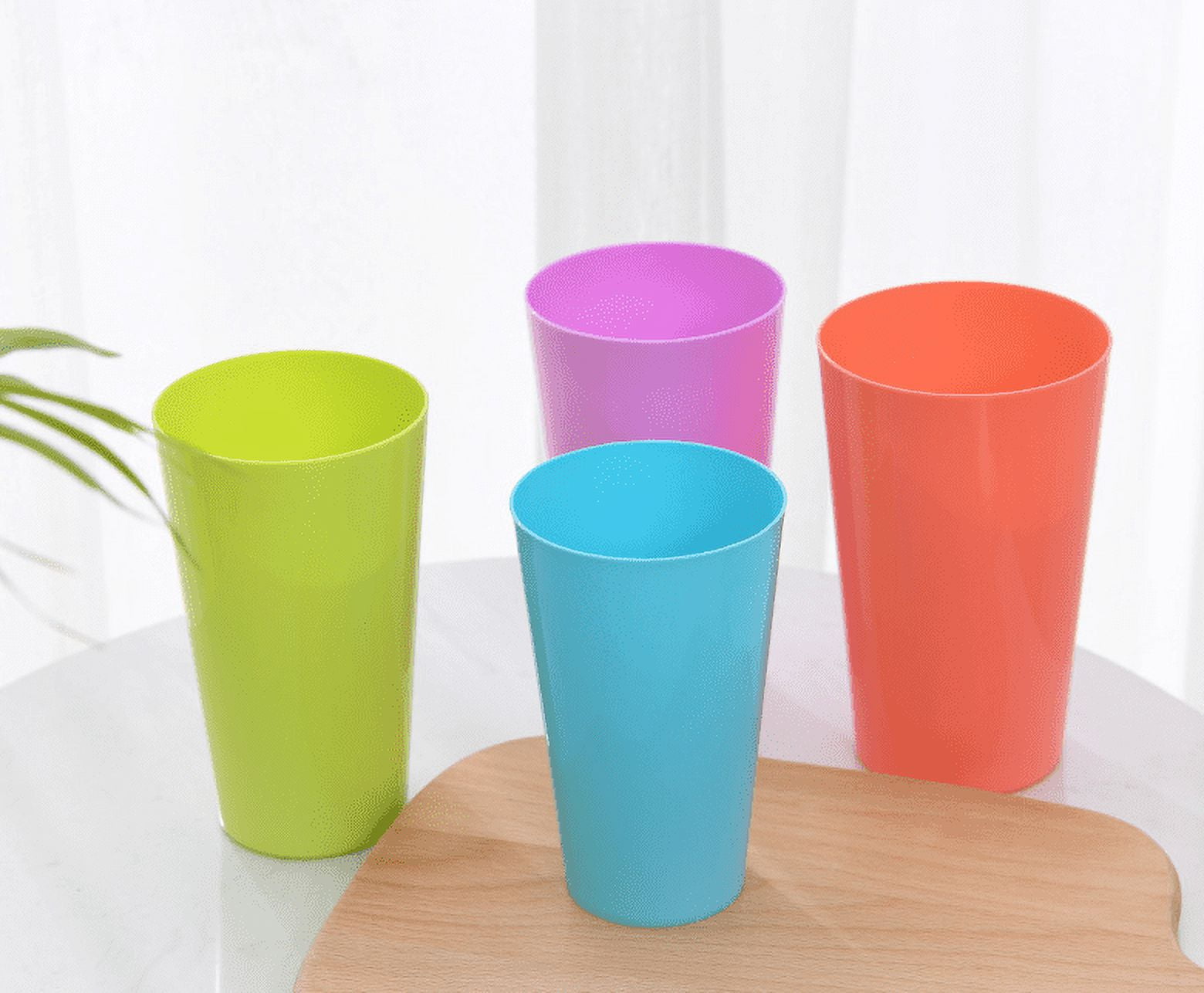 Bugucat 8pcs Plastic Cups 280ml, Reusable Drinking Tumbler Cups