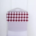 thumbnail image 2 of Balsa Circle 5 Gingham Checkered Polyester Chair Sashes Burgundy White, 2 of 8