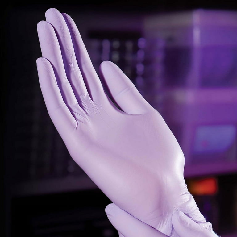 Halyard Health Lavender Nitrile Exam Glove, Powder-Free, Large