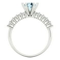 thumbnail image 4 of 1.05ct round cut blue Zircon 14k white gold Bridal Wedding Engagement Promise Anniversary Ring for Women size 4.25, 4 of 7
